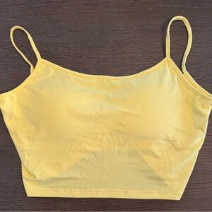 Yellow Women's active Top twist back